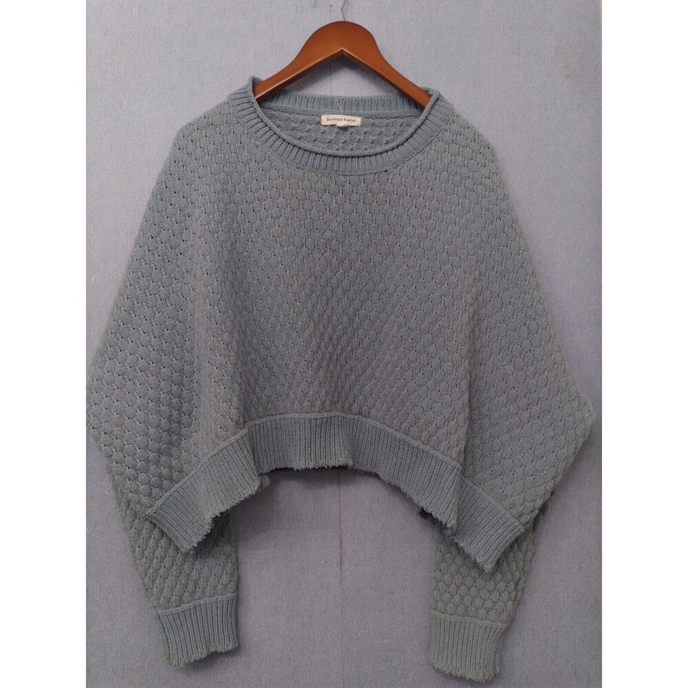 Someday Lovin Knit Cropped‎ Poncho Dolman Sleeve Gray Sweater Size S